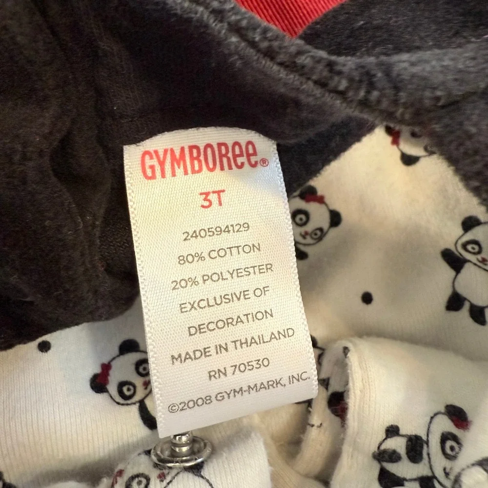 Gymboree girls black velvet dress with panda‎ bodysuit 2008 3T